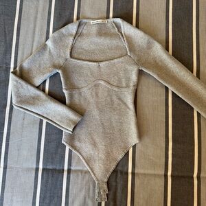 Abercrombie & Fitch Heather Gray Sweater Bodysuit